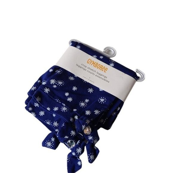 Gymboree Gem Bow Snowflake Leggings Blue Crop Stretch Girls 5 Years NWT - Picture 2 of 4